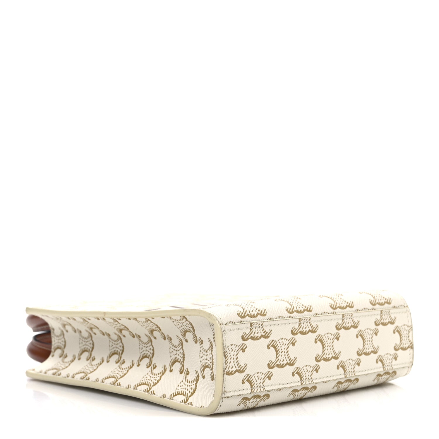 Celine Triomphe Canvas Calfskin Mini Vertical Cabas White 4 of 9
