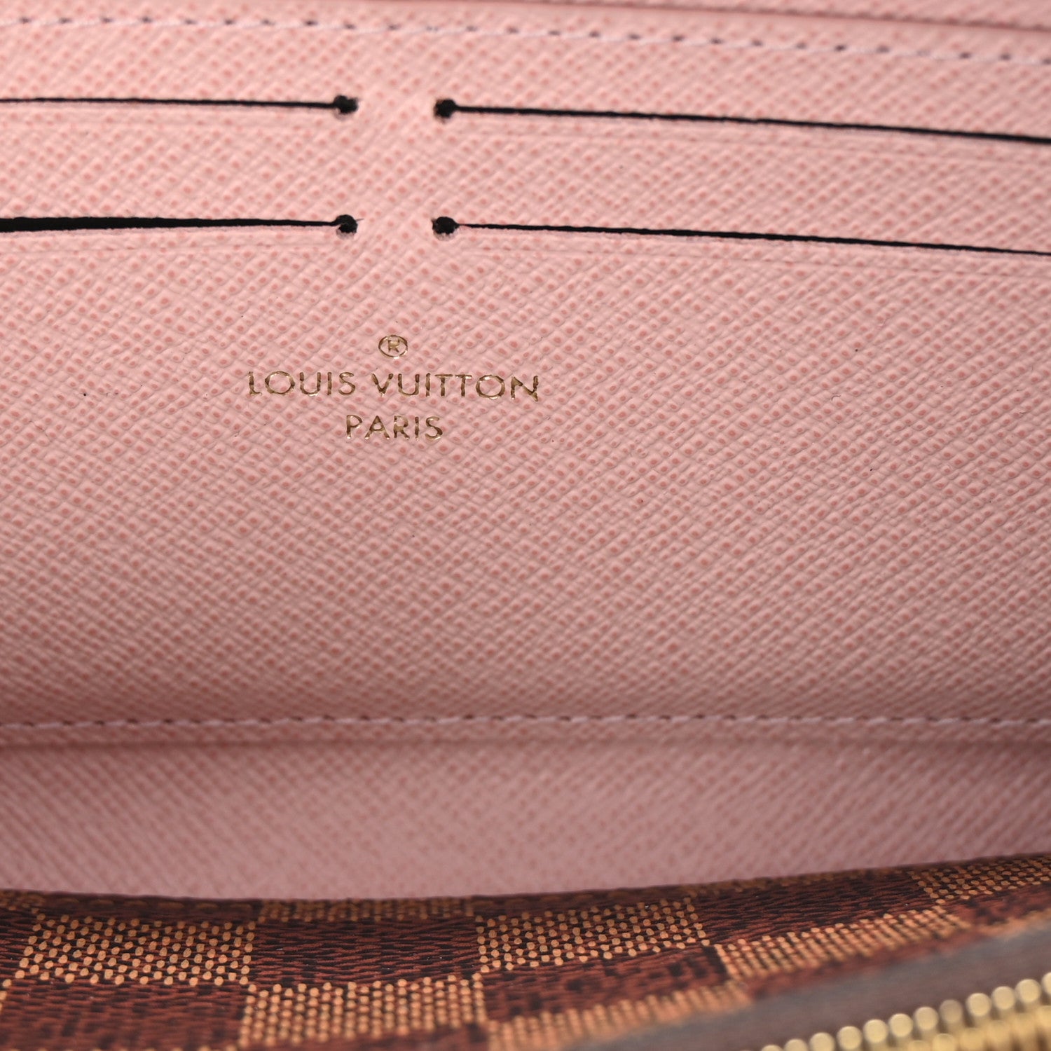 Louis Vuitton Damier Ebene Clemence Wallet Rose Ballerine 6 of 7
