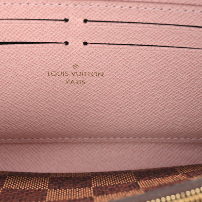 Louis Vuitton Damier Ebene Clemence Wallet Rose Ballerine 6 of 7