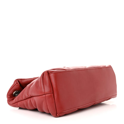 Saint Laurent Lambskin Quilted Small Loulou Puffer Monogram Chain Satchel Red 4 of 12