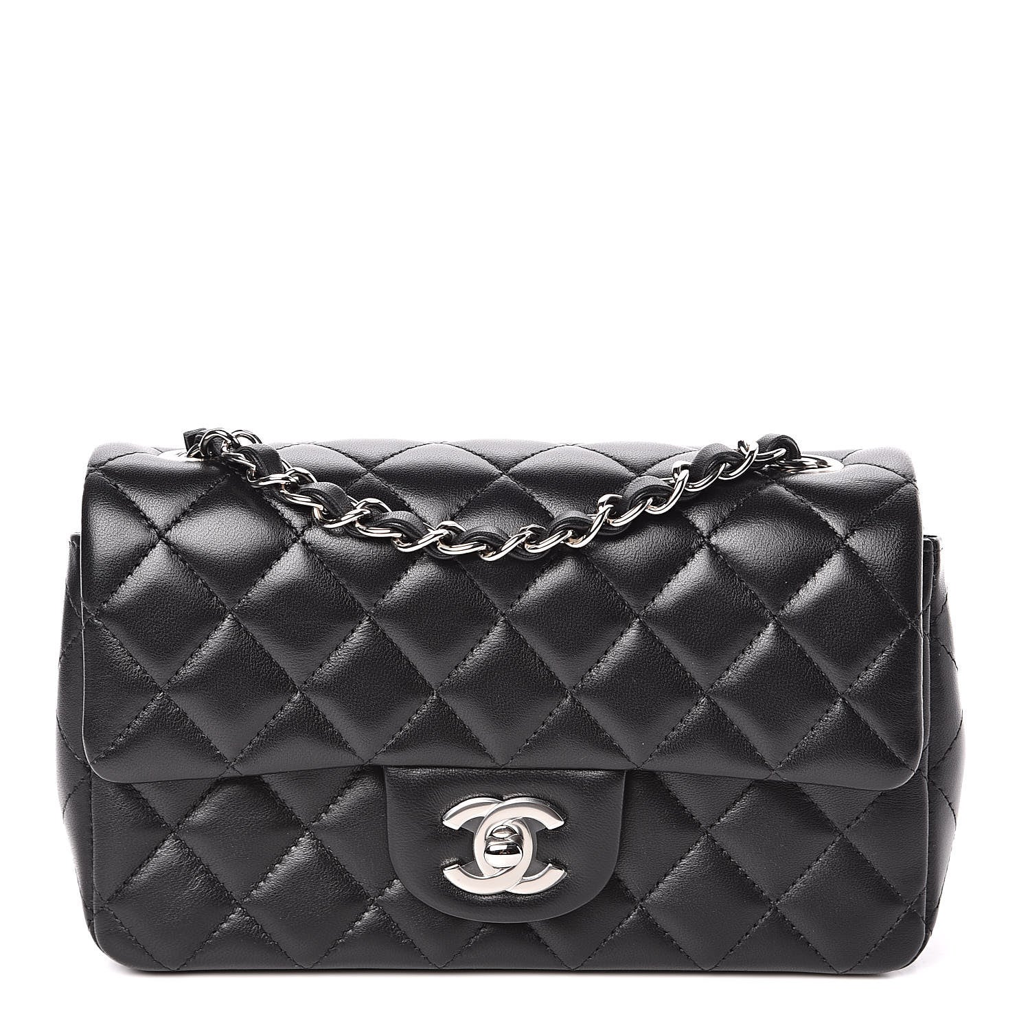 Chanel Lambskin Quilted Mini Rectangular Flap Black 1 of 11