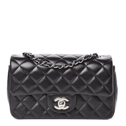 Chanel Lambskin Quilted Mini Rectangular Flap Black 1 of 11