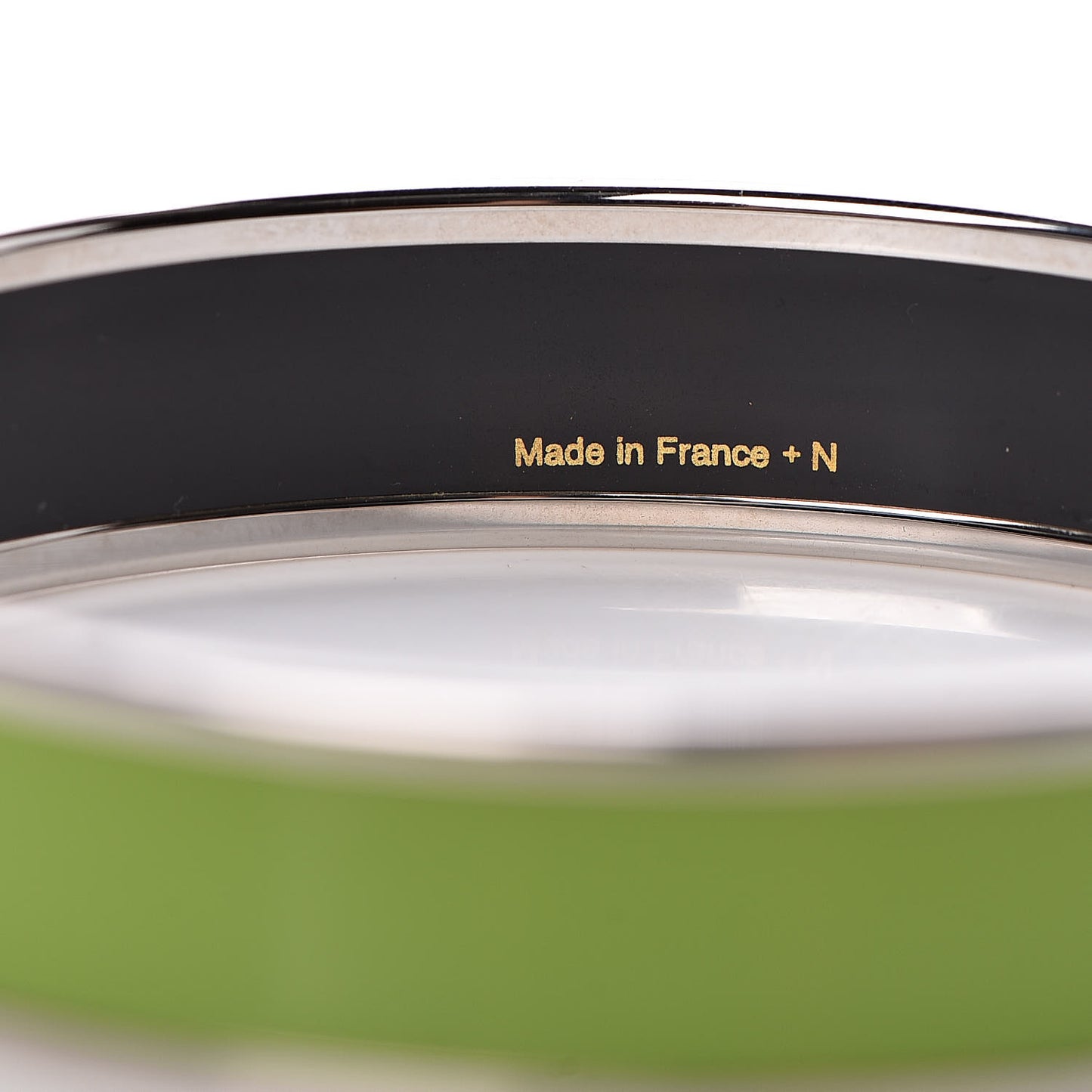 Enamel Printed Medium Caleche Bracelet 62 Vert Anis