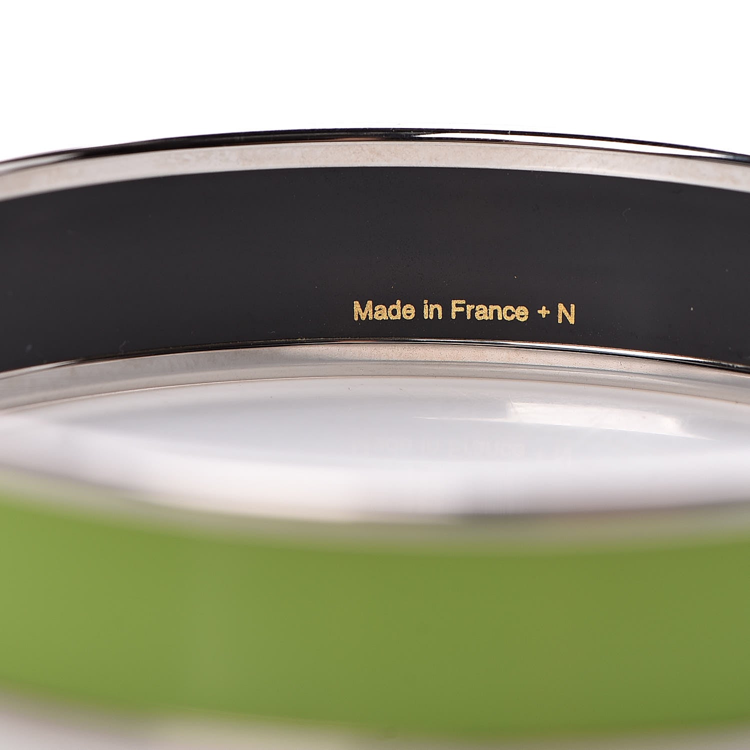 Hermes Enamel Printed Medium Caleche Bracelet 62 Vert Anis 4 of 5