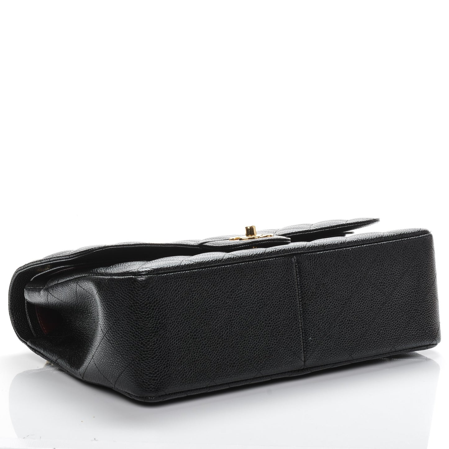 Caviar Quilted Jumbo Double Flap Black