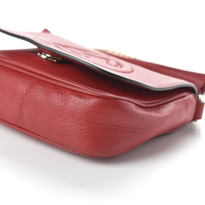 Gucci Pebbled Calfskin Small Soho Flap Crossbody Red 7 of 10