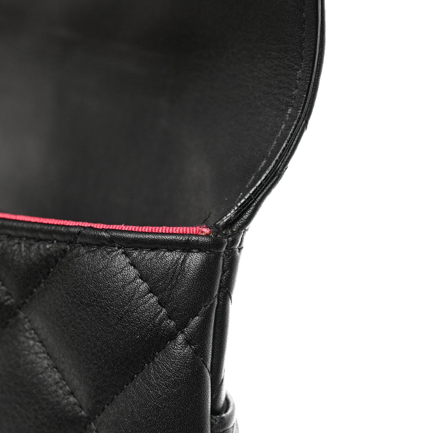 Calfskin Quilted Front Logo Enchained Clutch Black