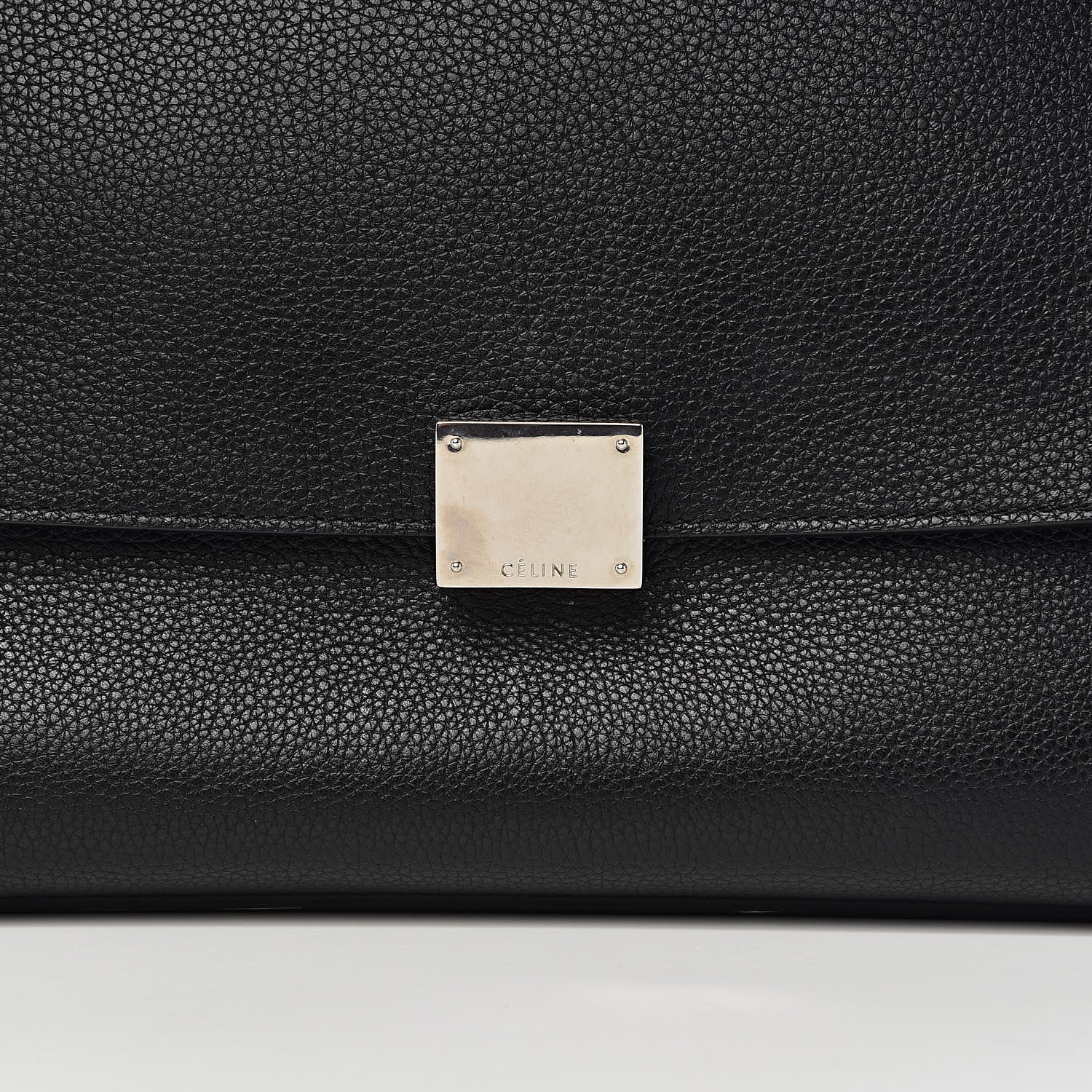 Celine Drummed Calfskin Suede Large Trapeze Black 17 of 17