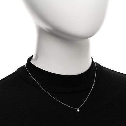 Tiffany Platinum Diamond .16ct Solitaire Pendant Necklace 2 of 5