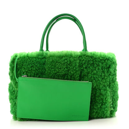 Bottega Veneta Shearling Small Intrecciato Arco Tote Parakeet 3 of 9