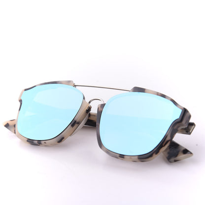 Christian Dior Abstract Square Mirrored Sunglasses Spotted Havana Blue 8 of 9