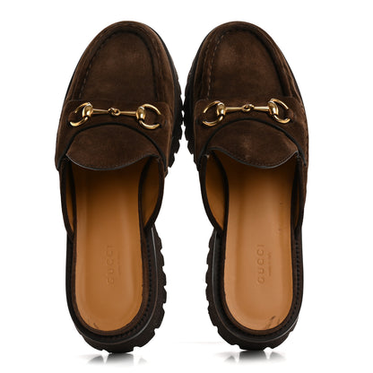 Gucci Suede Horsebit Platform Mules 39.5 Washed Brown 2 of 16