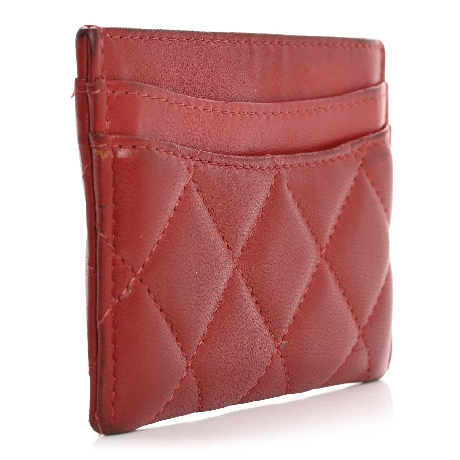 Chanel Lambskin Quilted Card Holder Red 3 of 15