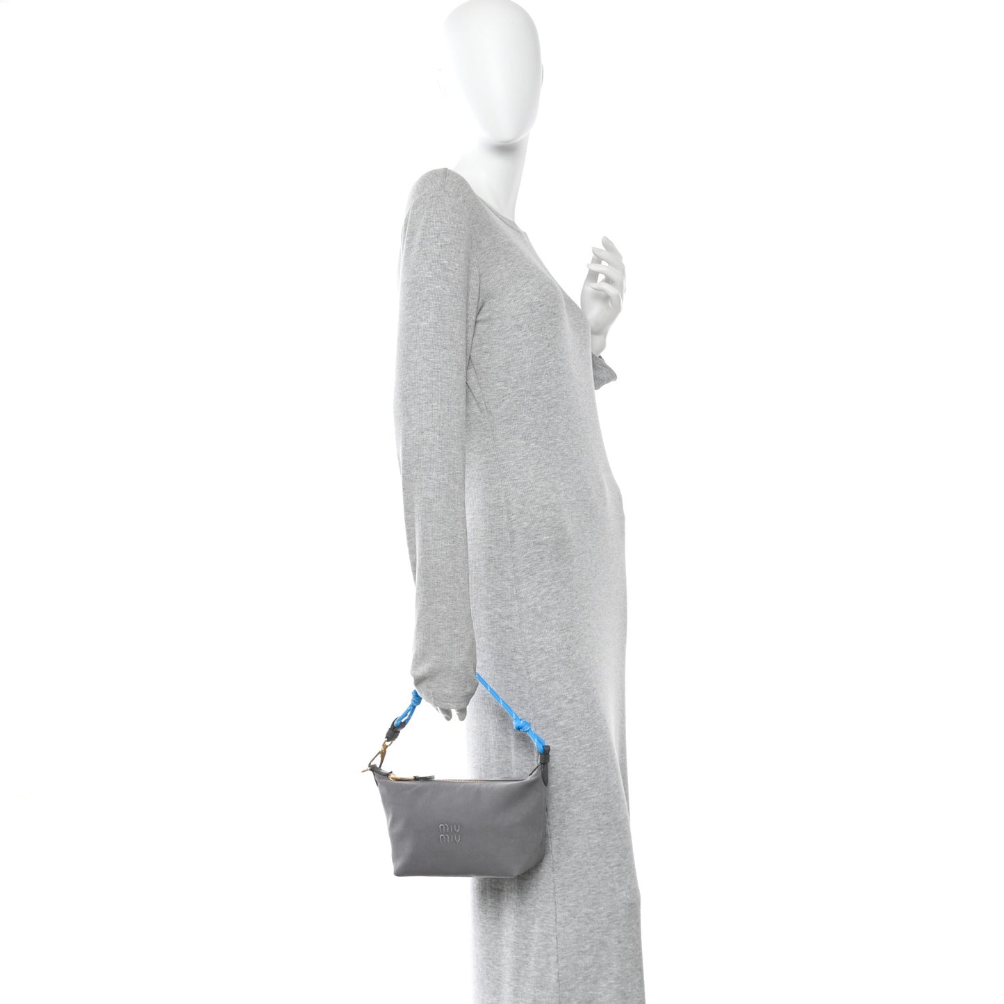 Canvas Gabardine Pouch Alluminio Celeste