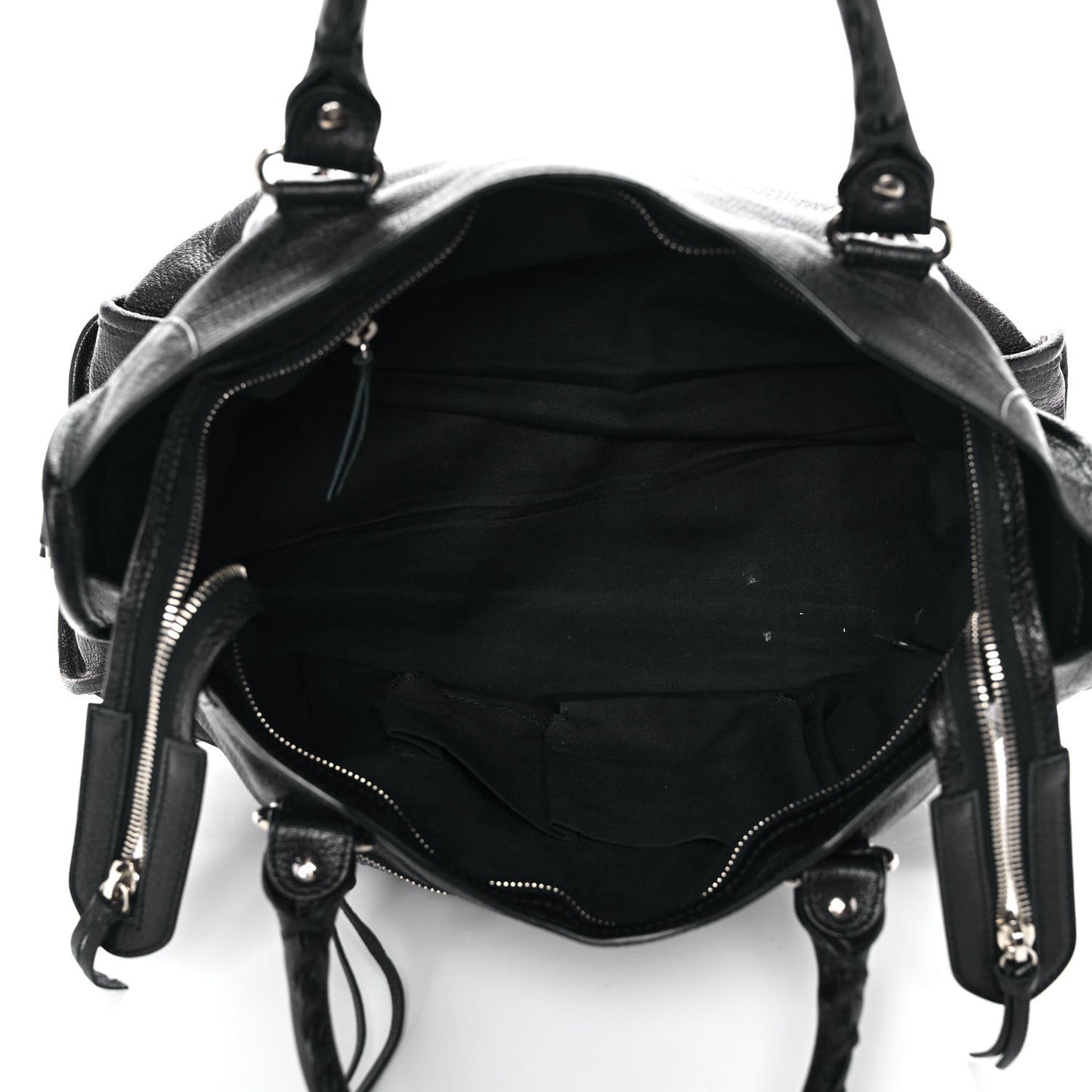 Chevre Silver Metallic Edge Hardware City Black