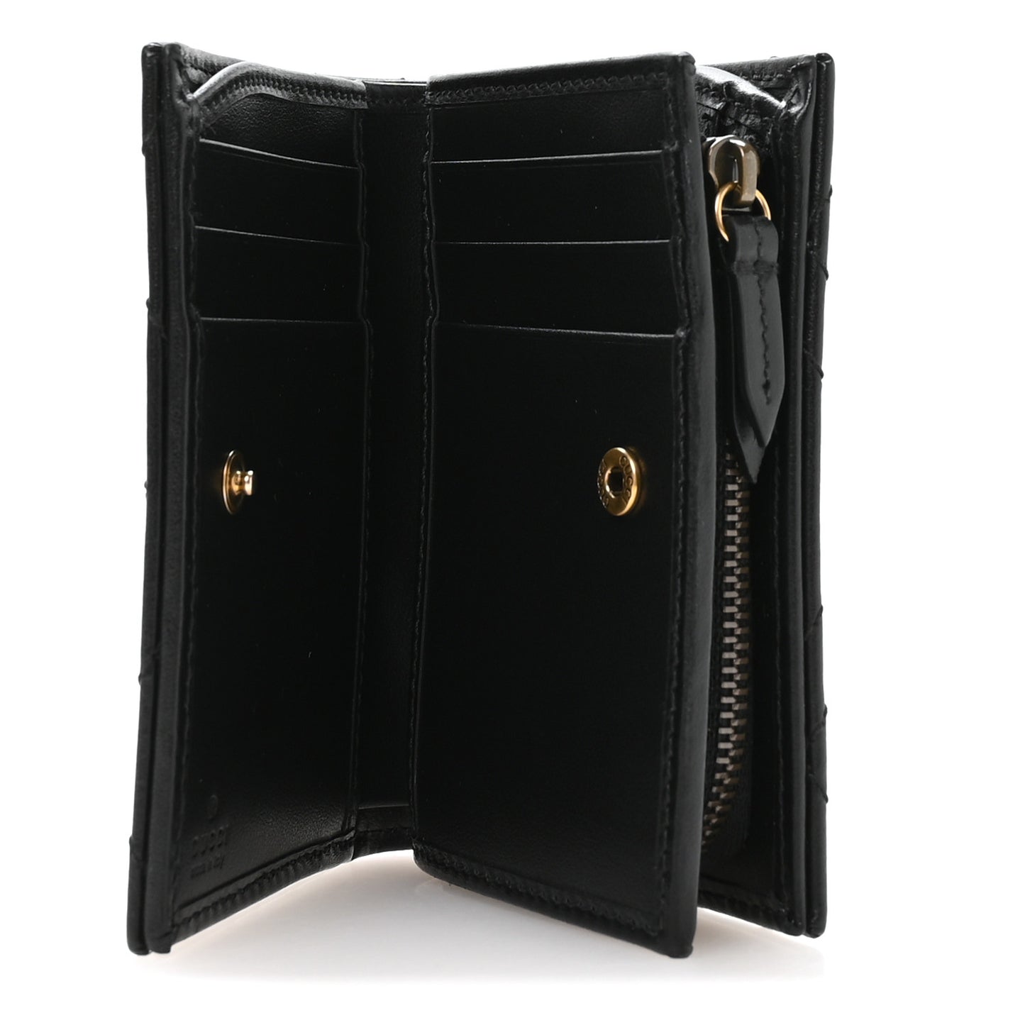 Calfskin Matelasse GG Marmont Card Case Wallet Black