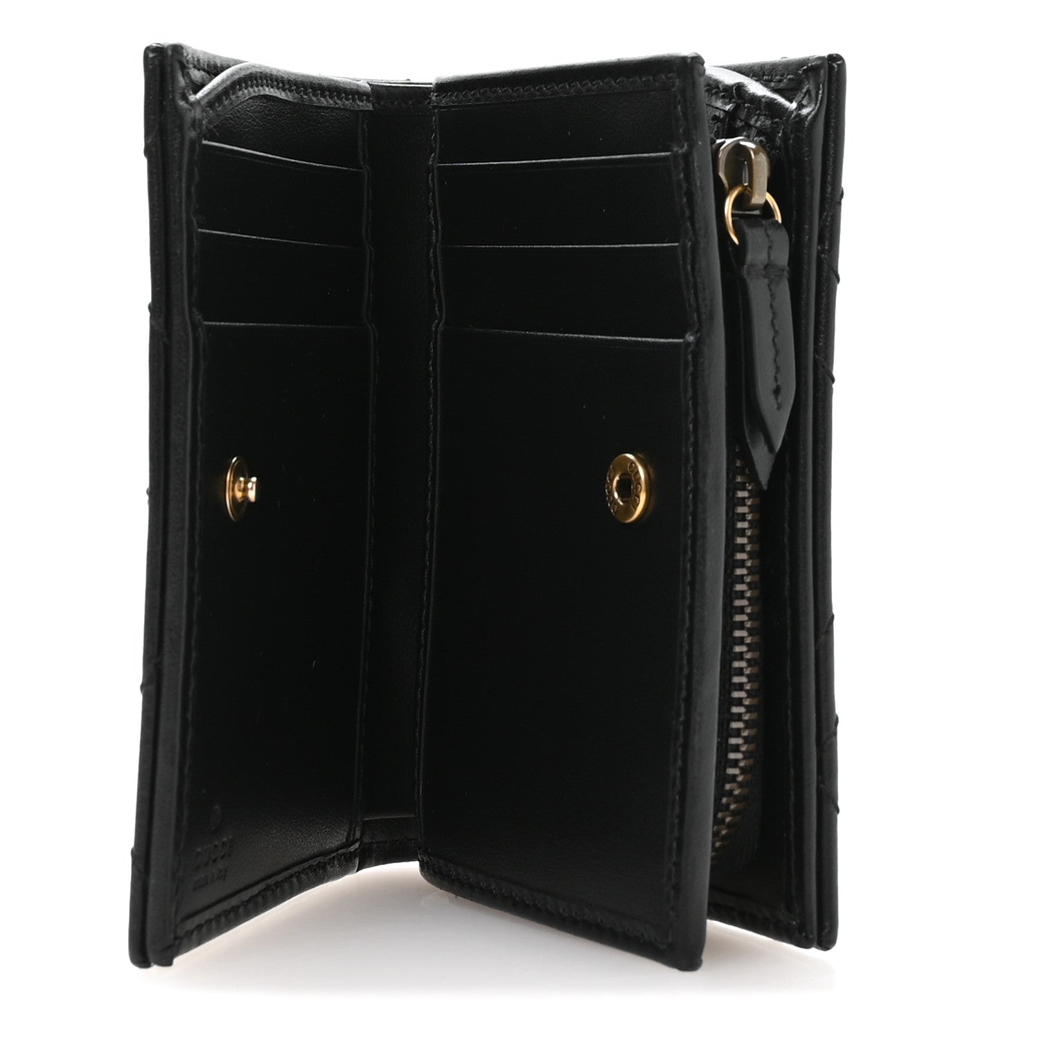 Gucci Calfskin Matelasse GG Marmont Card Case Wallet Black 5 of 7