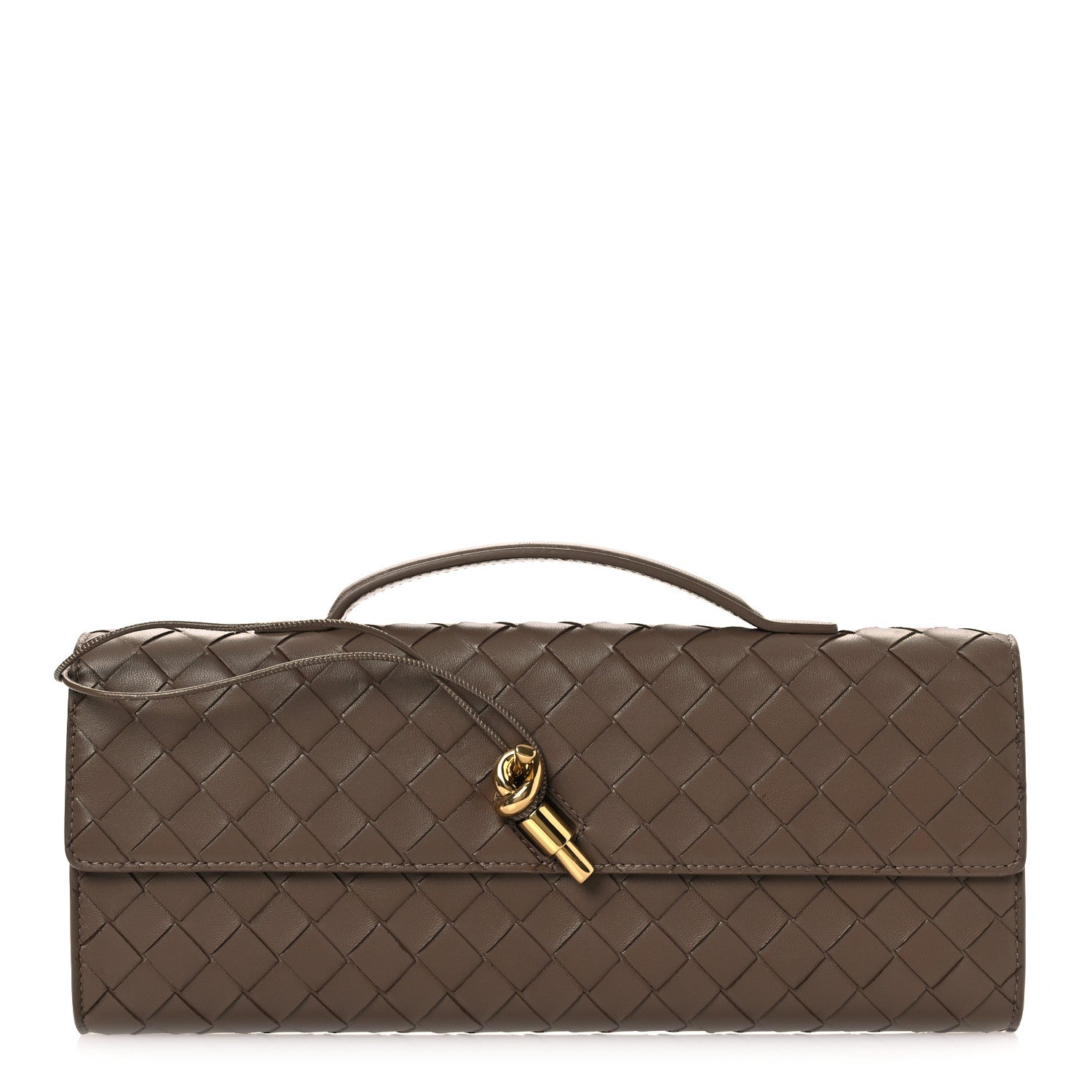 Bottega Veneta Nappa Intrecciato Long Andiamo Top Handle Clutch Pinecone 1 of 11