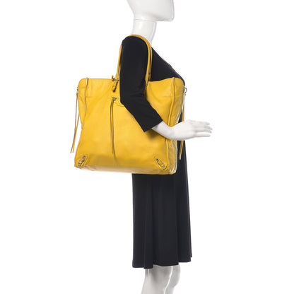 Balenciaga Supple Calfskin Papier Ledger Zip Around Tote Jaune Soleil 2 of 13