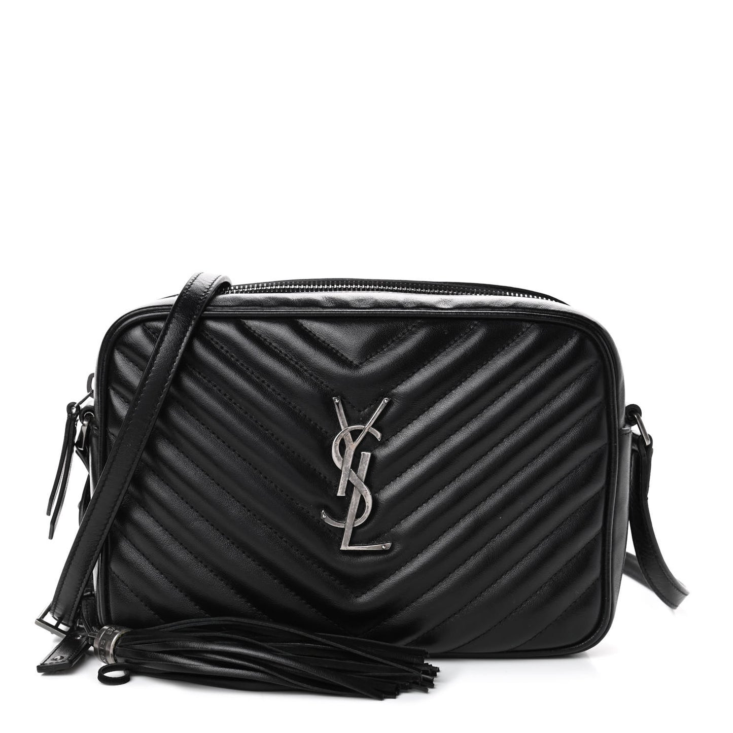Calfskin Matelasse Monogram Lou Camera Bag Black