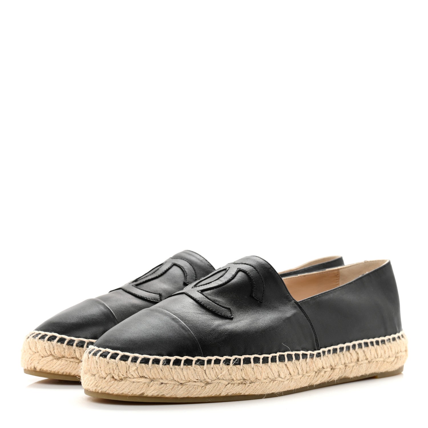 Chanel Lambskin CC Espadrilles 41 Black 3 of 9