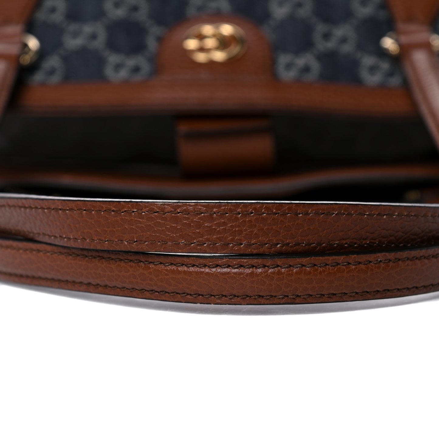 New Denim GG Monogram Medium Ophidia Shopping Tote Blue Tea Cuir