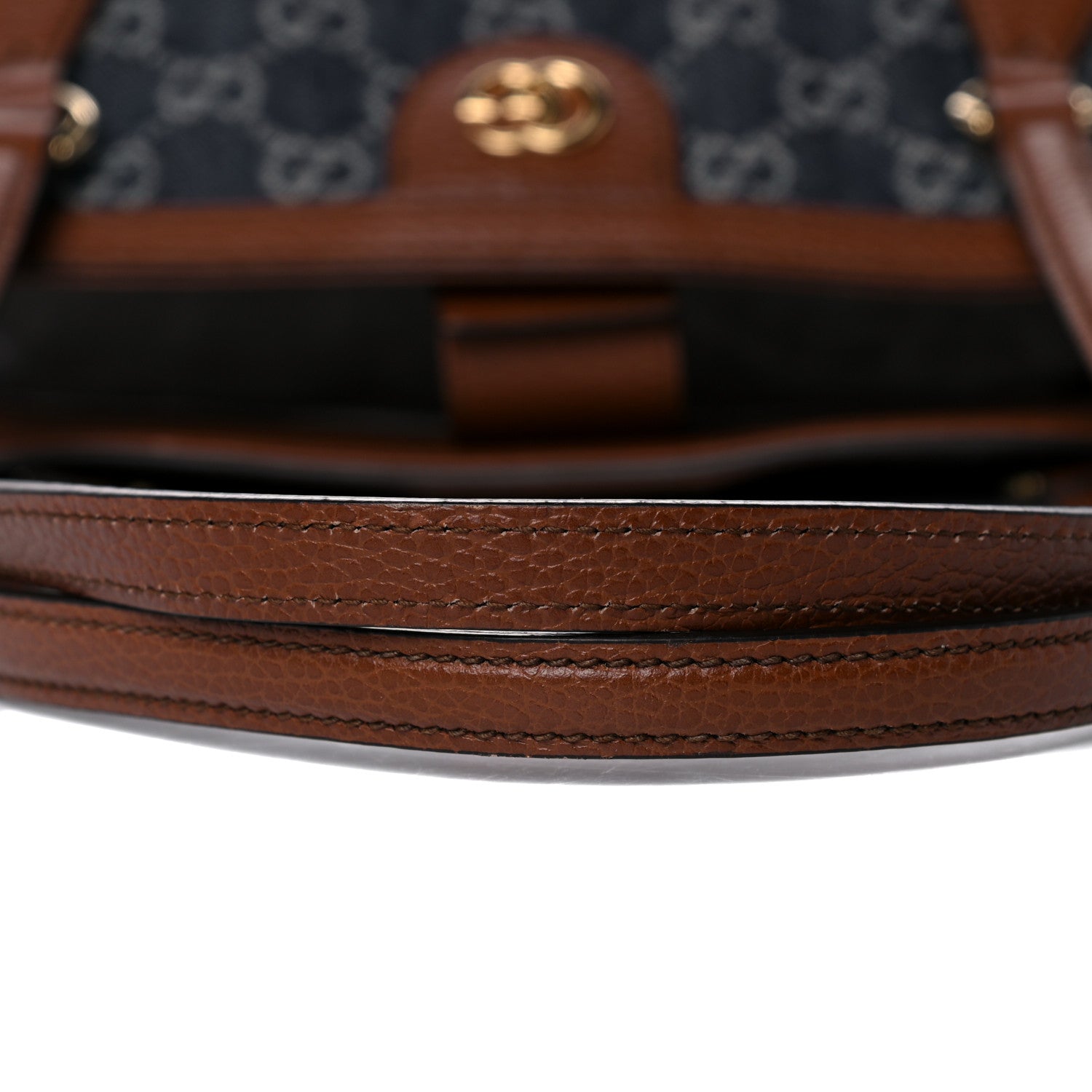 Gucci New Denim GG Monogram Medium Ophidia Shopping Tote Blue Tea Cuir 14 of 15