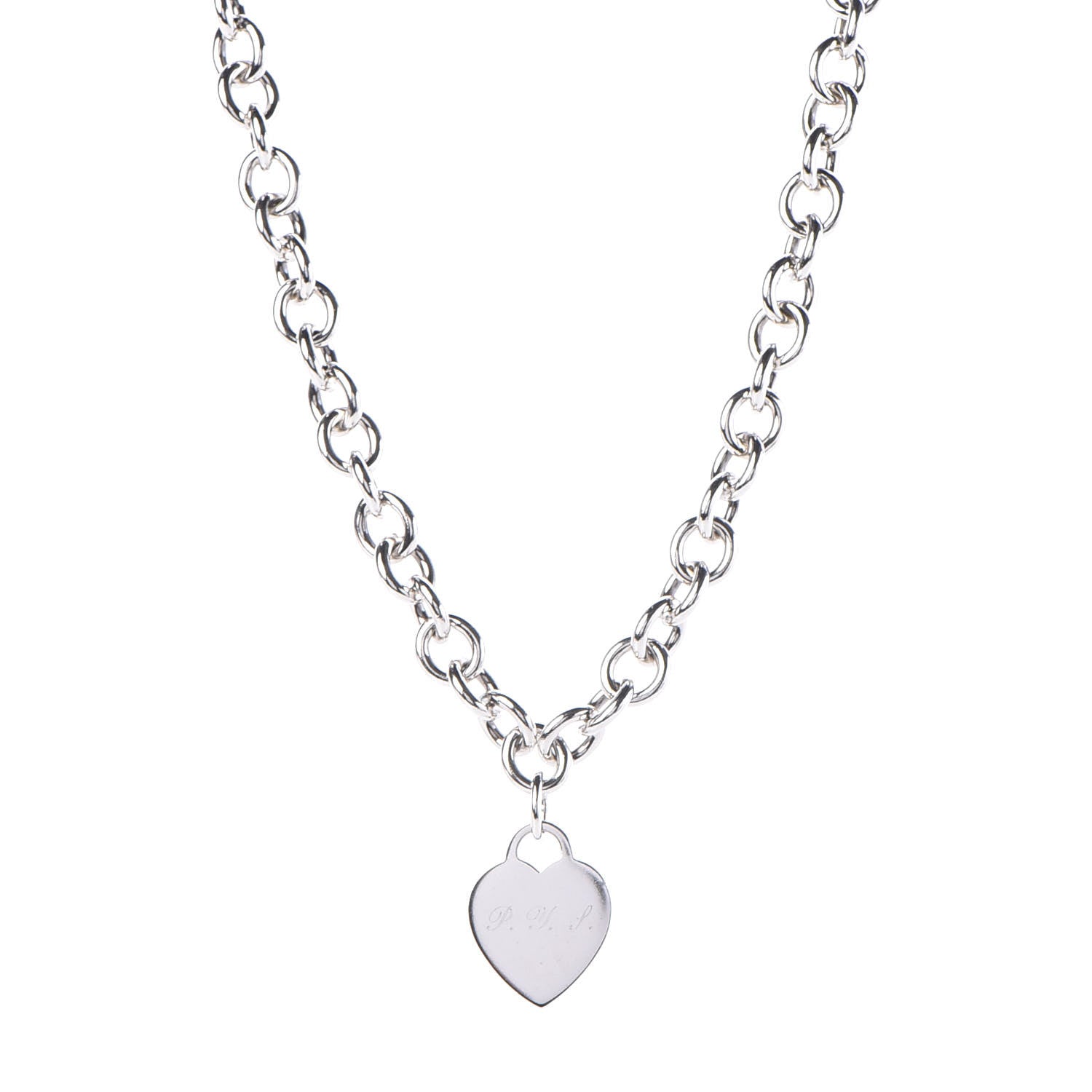 Tiffany Sterling Silver Heart Tag Necklace 1 of 6