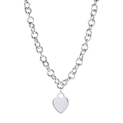 Tiffany Sterling Silver Heart Tag Necklace 1 of 6