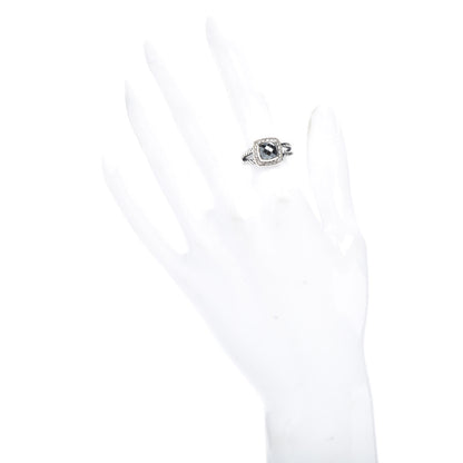 David Yurman Sterling Silver Diamond Hematite 7mm Petite Albion Ring 50 5.5 2 of 5