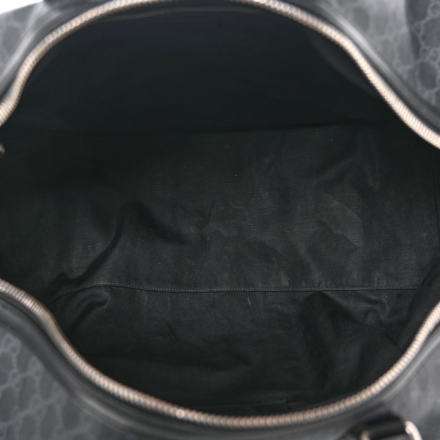 Gucci Soft GG Supreme Monogram Appia Calfskin Web Large Carry On Duffle Bag Black Grey 4 of 23