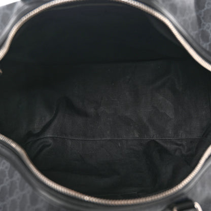 Gucci Soft GG Supreme Monogram Appia Calfskin Web Large Carry On Duffle Bag Black Grey 4 of 23