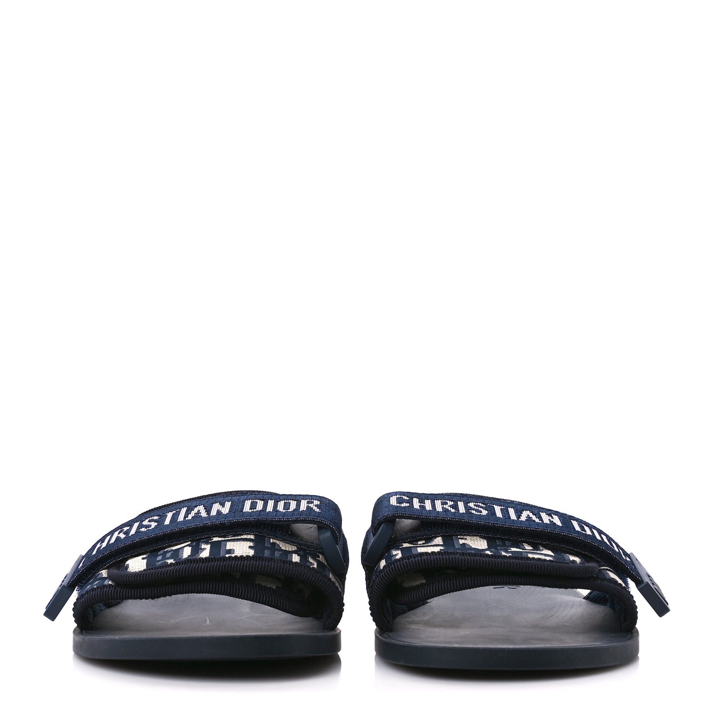 Nylon Oblique Dio(r)evolution Slide Sandals 38 Deep Blue