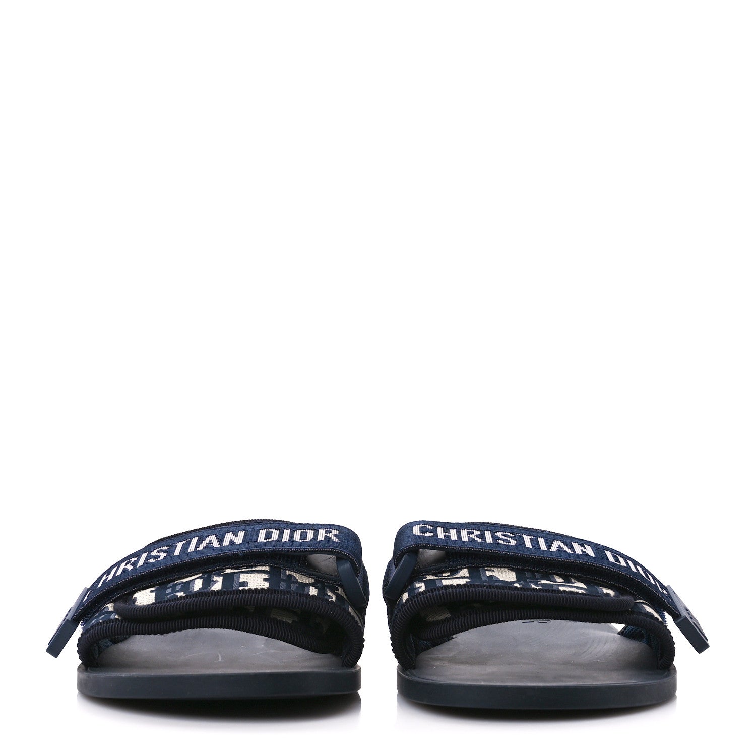 Christian Dior Nylon Oblique Dio(r)evolution Slide Sandals 38 Deep Blue 2 of 10