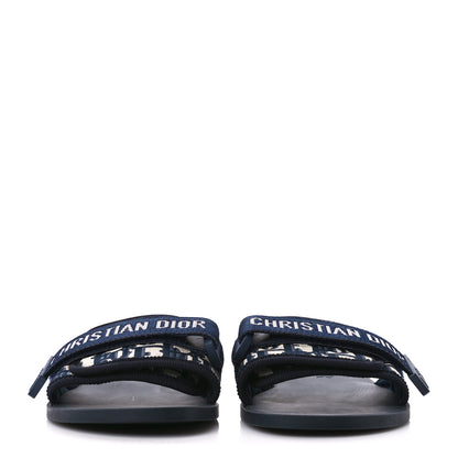 Christian Dior Nylon Oblique Dio(r)evolution Slide Sandals 38 Deep Blue 2 of 10