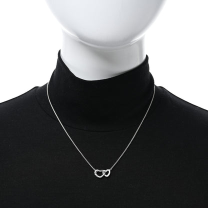 David Yurman Sterling Silver Diamond Cable Collectibles Interlocking Heart Necklace 2 of 4