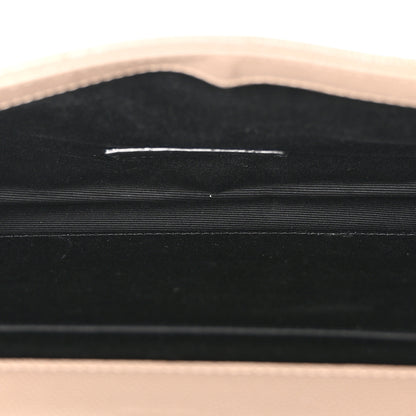 Saint Laurent Grain De Poudre Matelasse Chevron Monogram Envelope Clutch Dark Beige 5 of 8