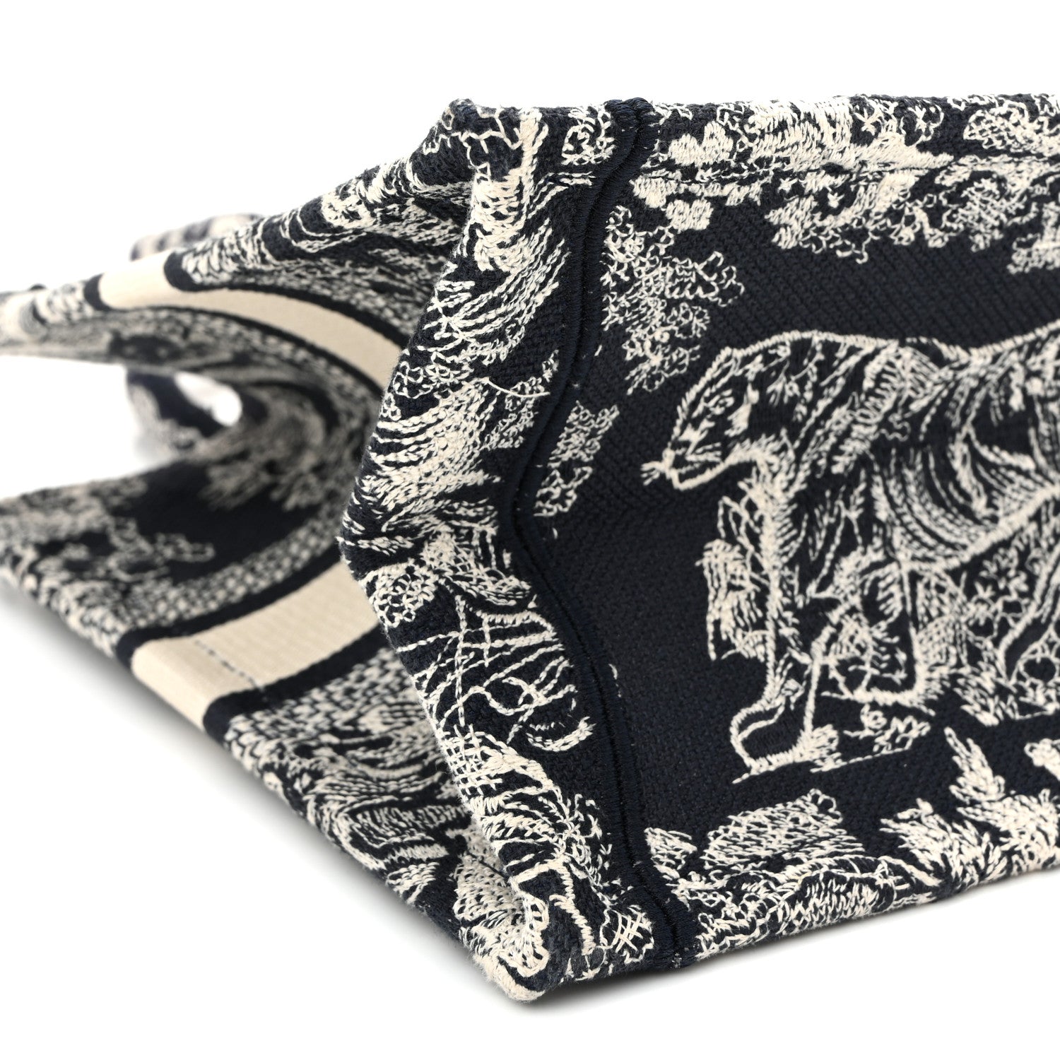 Christian Dior Canvas Embroidered Small Dioriviera Toile De Jouy Book Tote Blue 9 of 12
