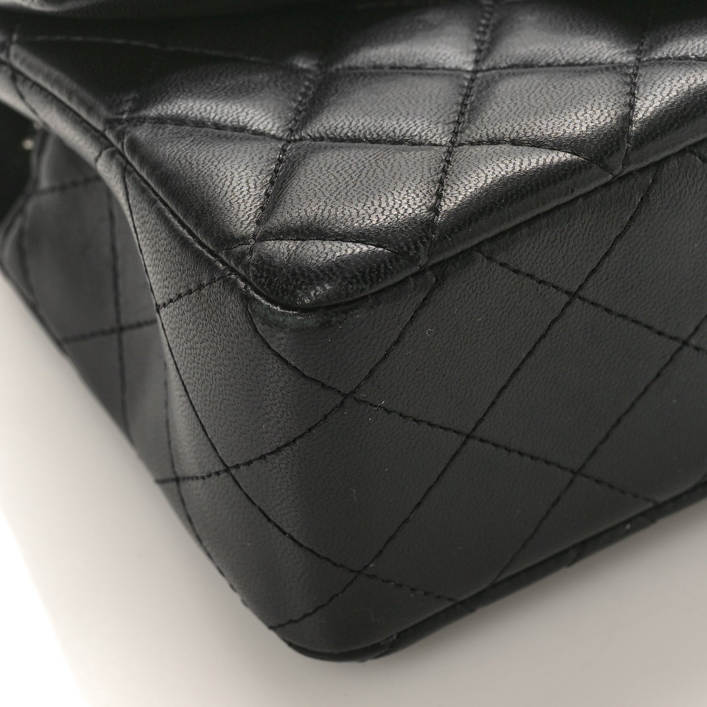 Lambskin Quilted Mini Rectangular Flap Black