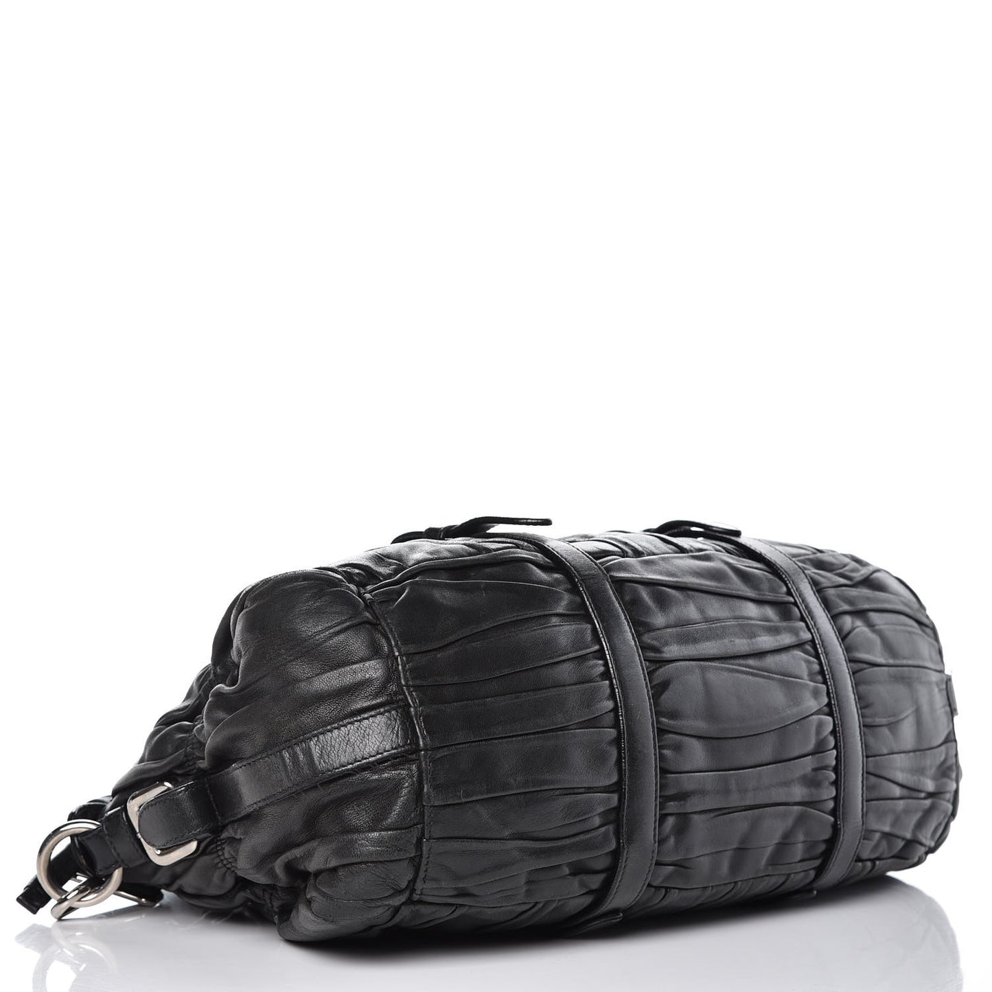Nappa Gaufre Shopping Satchel Black