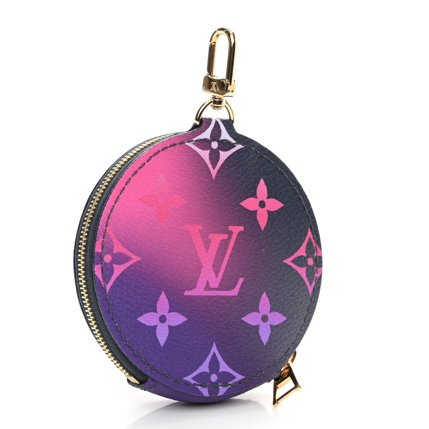 Monogram Spring In The City Papillon BB Round Coin Purse Midnight Fuchsia