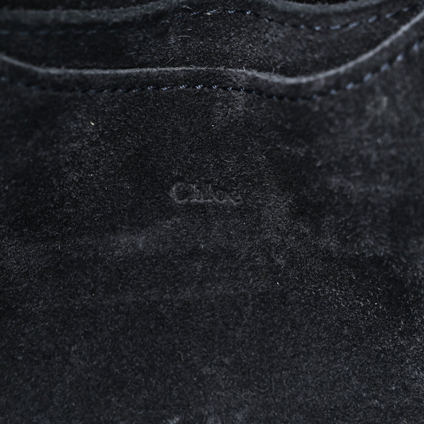Suede Calfskin Large Mony Tote Midnight
