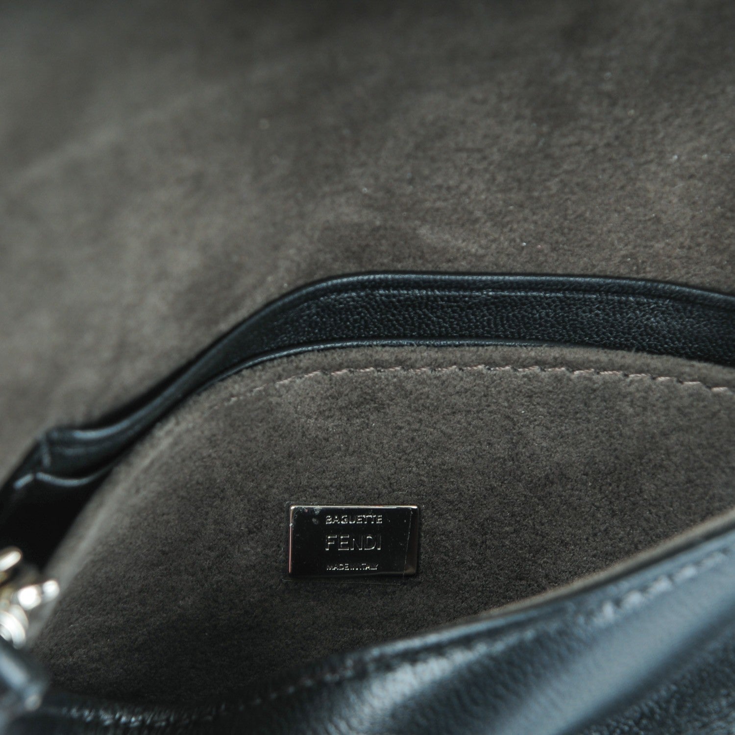 Fendi Nappa Rabbit Fox Fur Micro Buggie Baguette Black 6 of 8