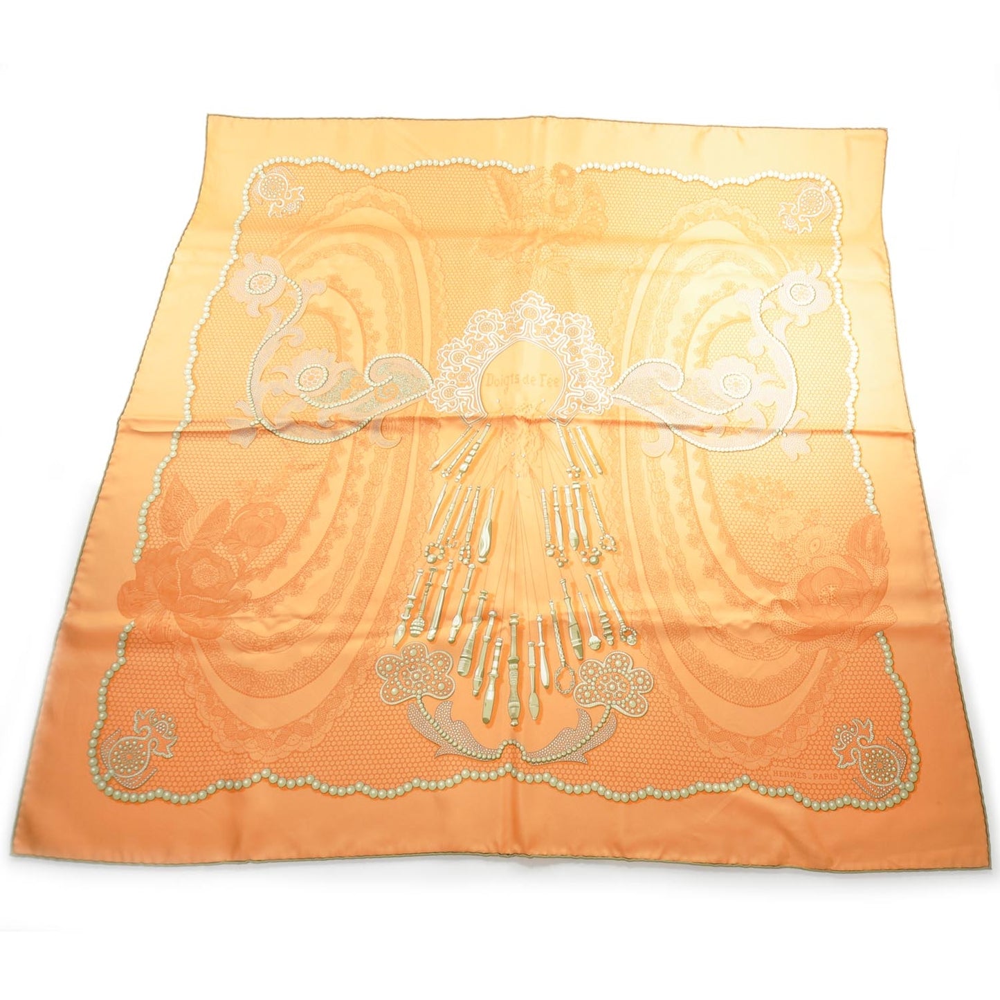 Silk Doigts de Fee Scarf 90 Orange