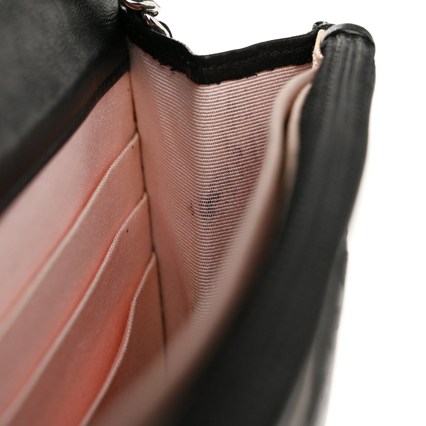 Lambskin Micro Quilted Wallet On Chain WOC Black