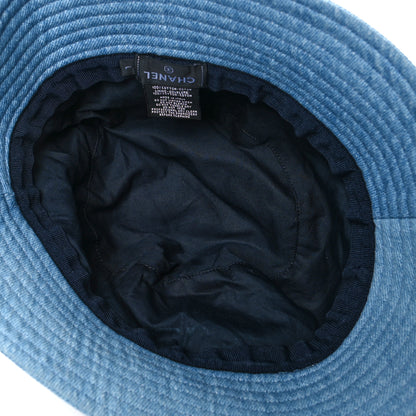 Chanel Fabric Logo Bucket Hat L Blue 6 of 7