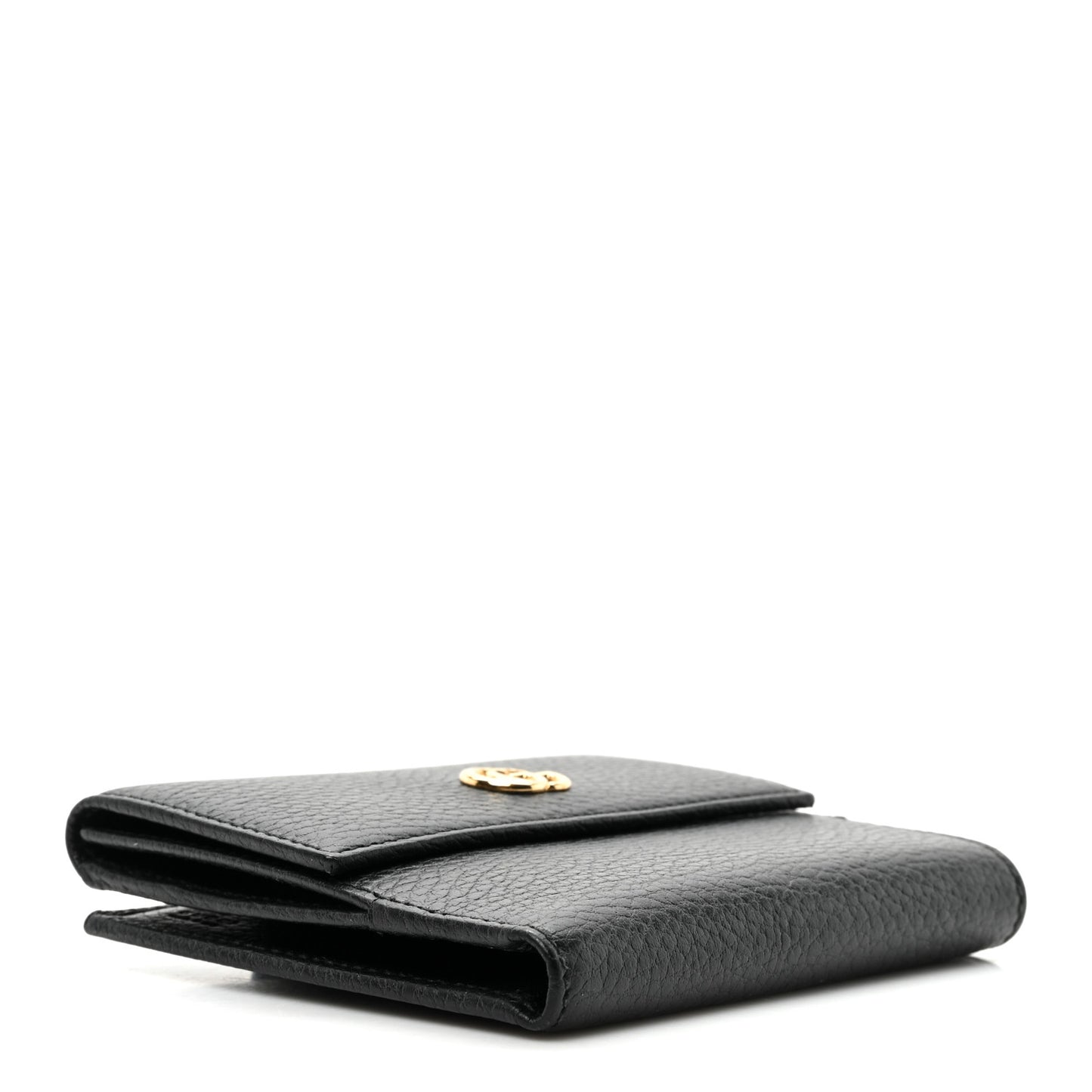 Dollar Calfskin Double G French Flap Wallet Black
