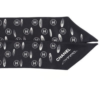 Chanel Silk CC Slim Bandeau Scarf Black 2 of 3