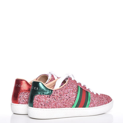 Gucci Glitter Web Ace Sneakers 36 Pink 4 of 9