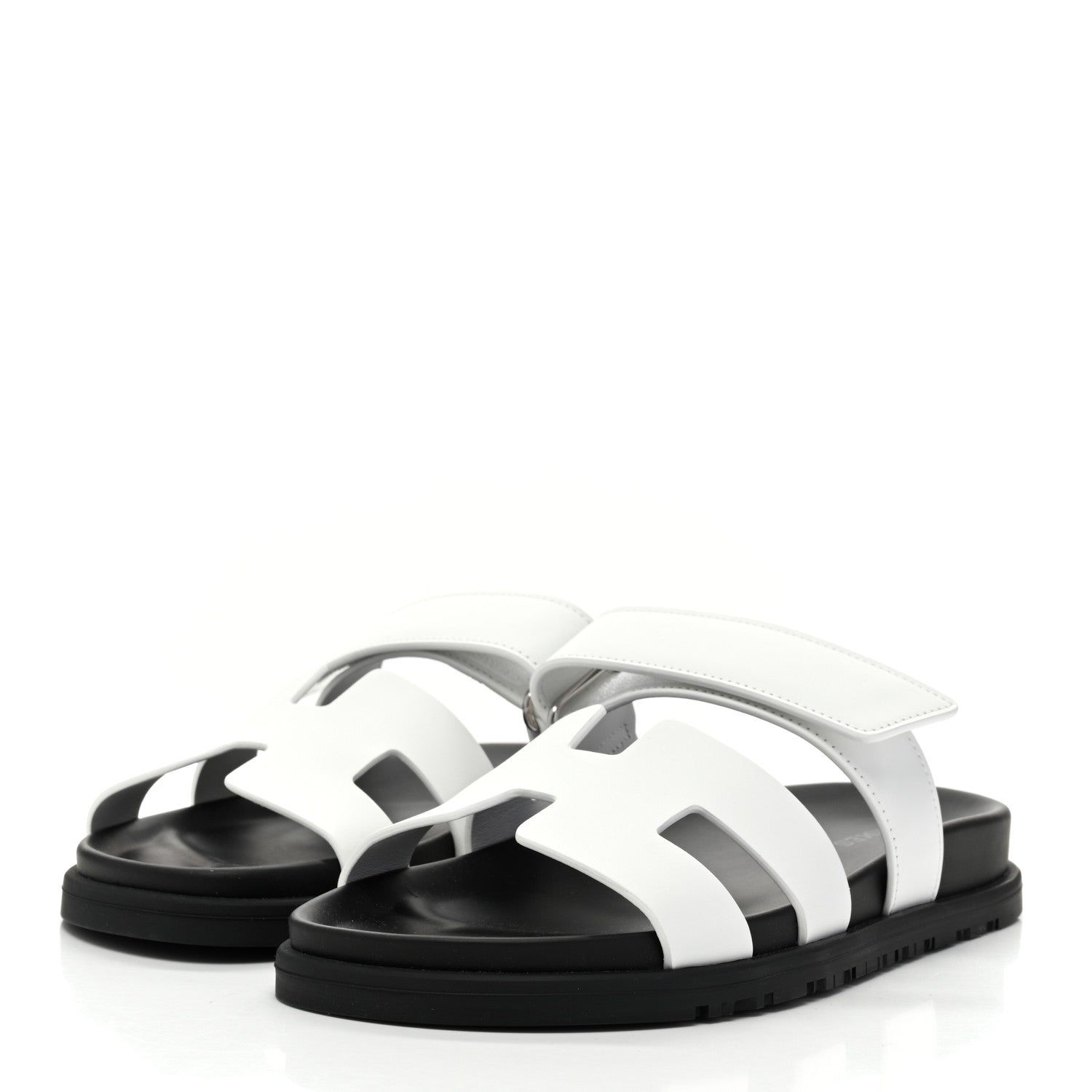 Hermes Calfskin Womens Chypre Sandals 37 White 3 of 9